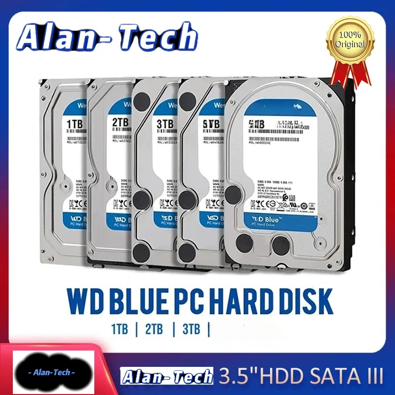 

Wester-n Digital W--D BLUE 1 ТБ/2 ТБ/3 ТБ 3,5-дюймовый жесткий диск SATA III 5400 об/мин HD жесткий диск для мониторинга настольного компьютера