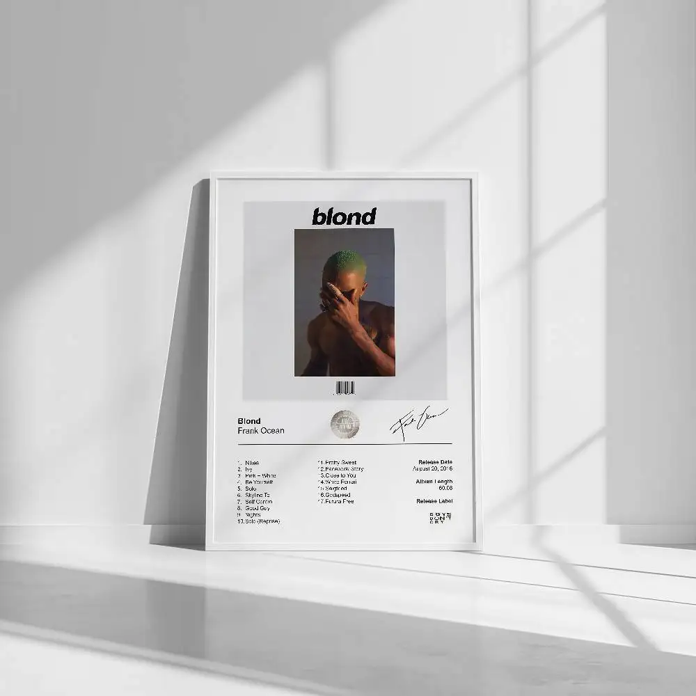 F-frank o-oceano cartaz tracklist música álbum capa impressões pintura em tela imagem da arte da parede sala de estar decoração casa