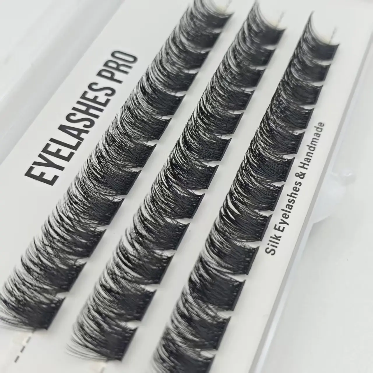 BBA-14 DIY Hand Made Eyelash Extension Segmented Flase Lashes Dramatic Lash Bundles Soft Ribbon Strip Eyelashes Makeup Lashes
