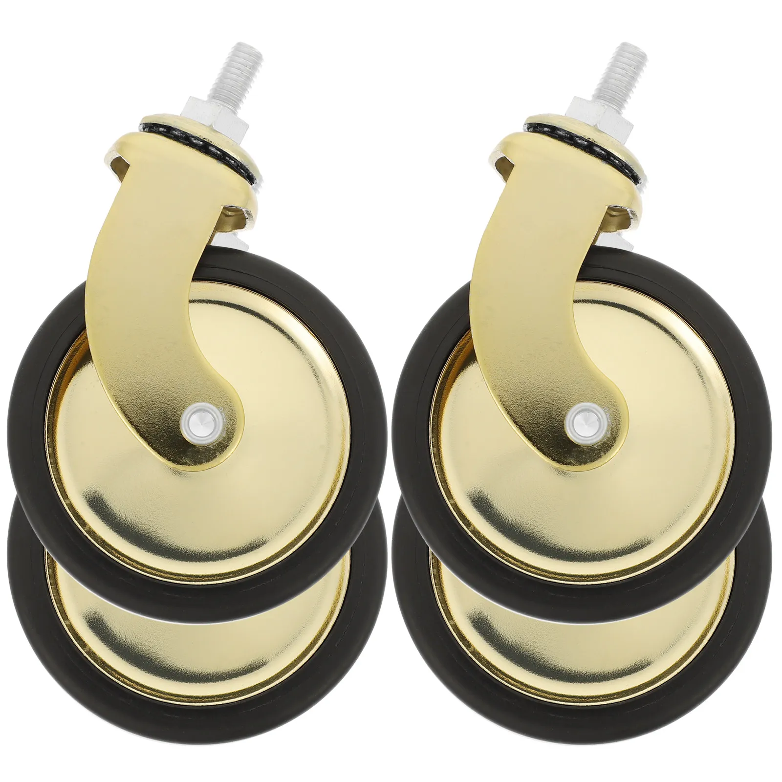 4Pcs Gold Plated Universal Caster Wheels Smooth Roll Household Furniture Casters Multi-Function Cart Chair Wheels