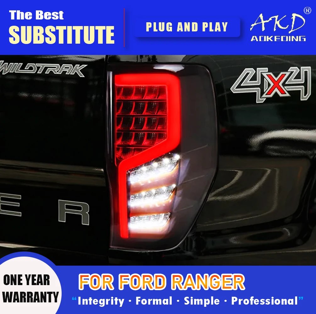 AKD Tail Lamp for Ford Ranger LED Tail Light 2012-2020 Ranger Rear Fog Brake Turn Signal Automotive Accessories