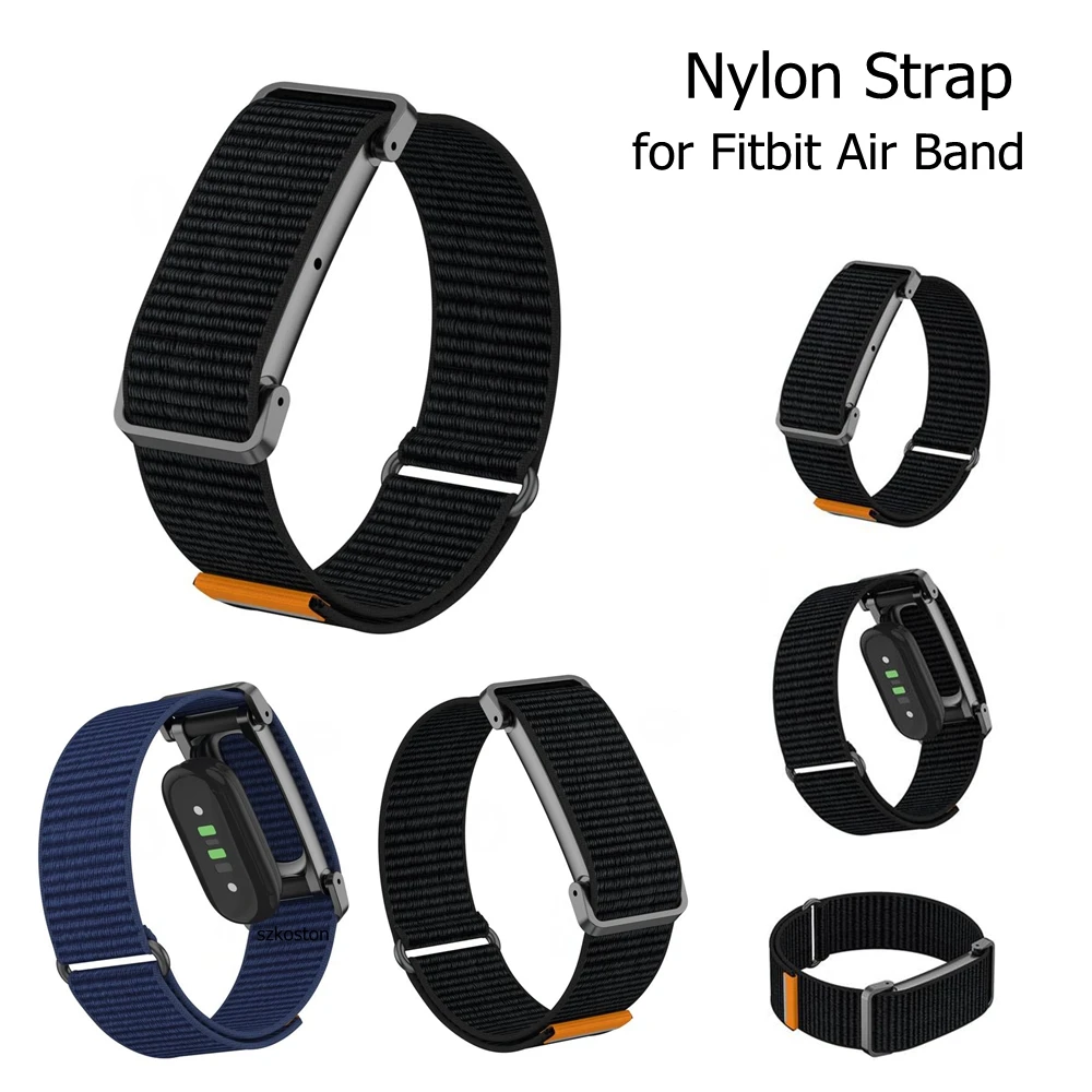 Nylon Wrist Strap for Google Fitbit Air Release Replacement Wrist Band Feather-Light Breathable Quick Metal Protective Case