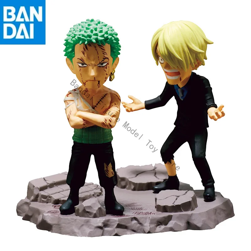 

В наличии Оригинальная фигурка BANDAI NAMCO BANPRESTO ONE PIECE WCF LOG STORIES Sanji and Roronoa Zoro PVC 8 см, модель игрушки в подарок
