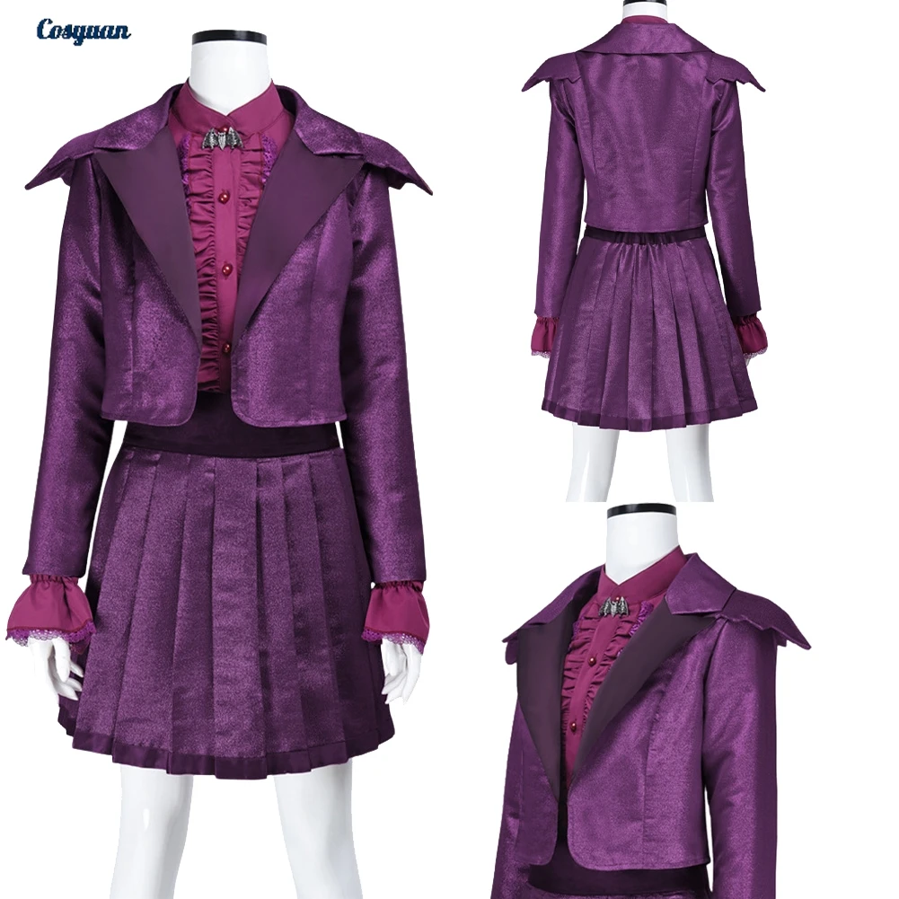 

Cartoon Vampire Cosplay Rina Top Skirt Purple Clothes Women Party Disguise Roleplay Halloween Costume Carnival Outfits Suits