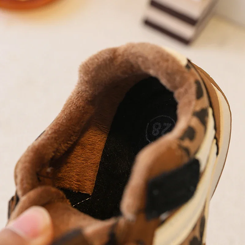 Autumn Winter Boys Sport Shoes Girls Comfy Thicken Warm Velet Lined Casual Shoes Toddler Non-slip Footwear Children's Sneakers