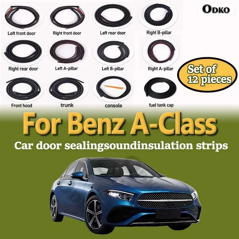 Car Door Seal Strip Rubber Noise Insulation Dustproof Seal Strip Not easy to Fall off For Mercedes Benz A-Class Car Accessories