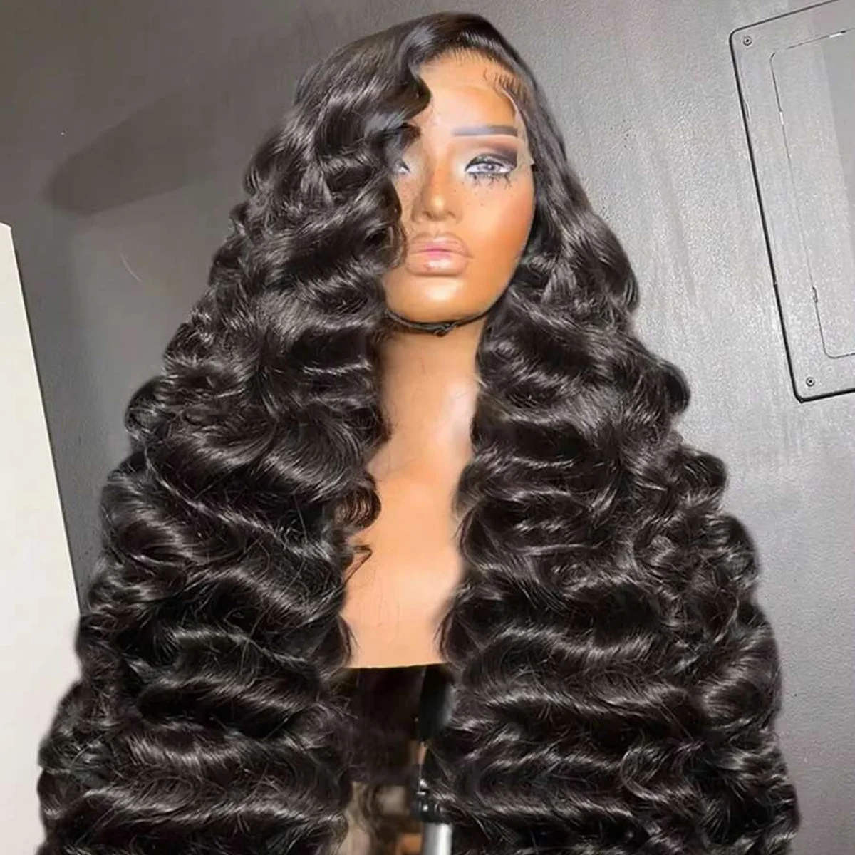 HD الدانتيل الشفاف خصلات الشعر المستعار الإنسان موجة عميقة 13x4 كامل الدانتيل شعر مستعار أمامي للنساء السود قبل قطعها مع شعر الطفل الشعر البرازيلي