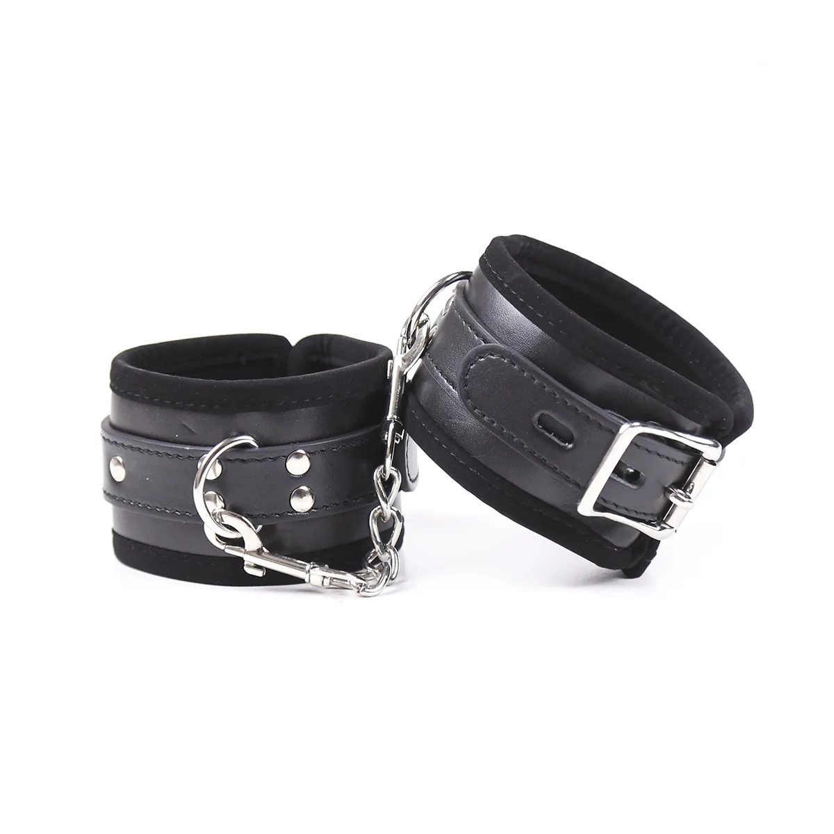 PU skóra miękka mankiety ręczne kostki opaska na nadgarstek zamykana klamra Bondage zamykana szekla seks-zabawka dla mężczyzn kobiety zabawki dla dorosłych