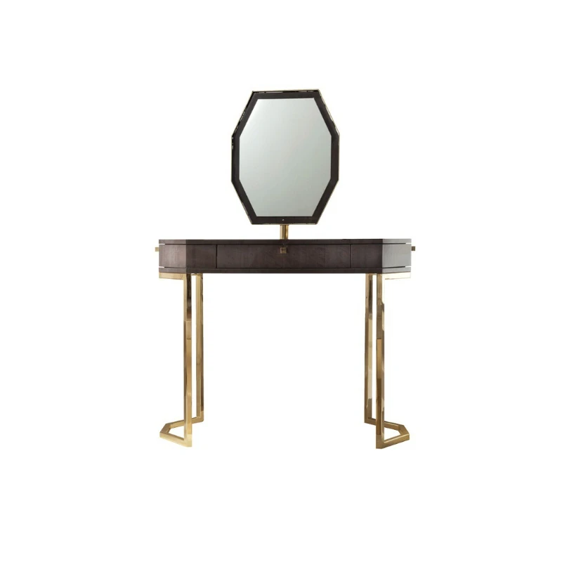 

Light luxury multi-functional dresser simple stainless steel makeup table stool