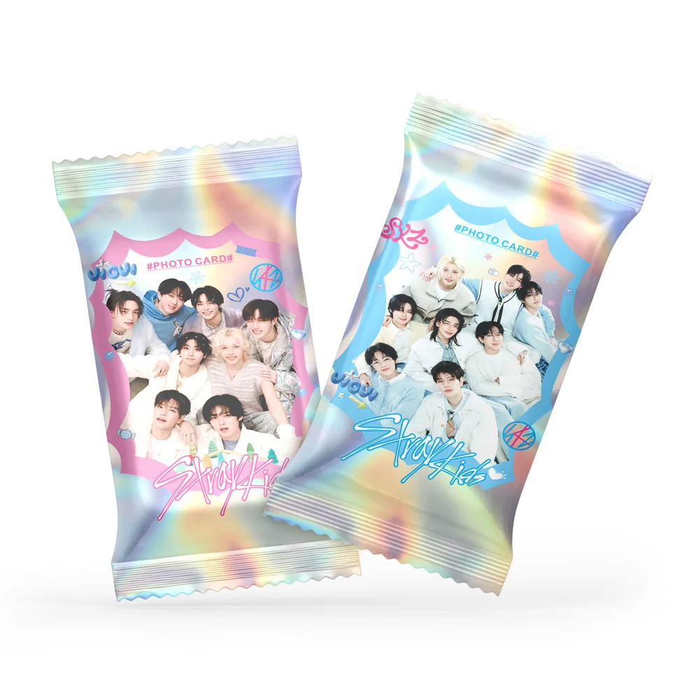 NOVO pacote SKZOO surpresa KARMA STRAYKIDS cartões a laser auto-impresso sacos plásticos a laser suporte estrela cartões pequenos 24/caixa