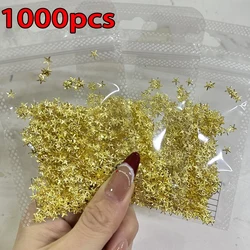 1000/100Pcs Ocean Themed Metal Nail Art Decorat 3-5mm Gold Silver Alloy Seashell Starfish Rivet Nail Charms DIY Manicure Accesso