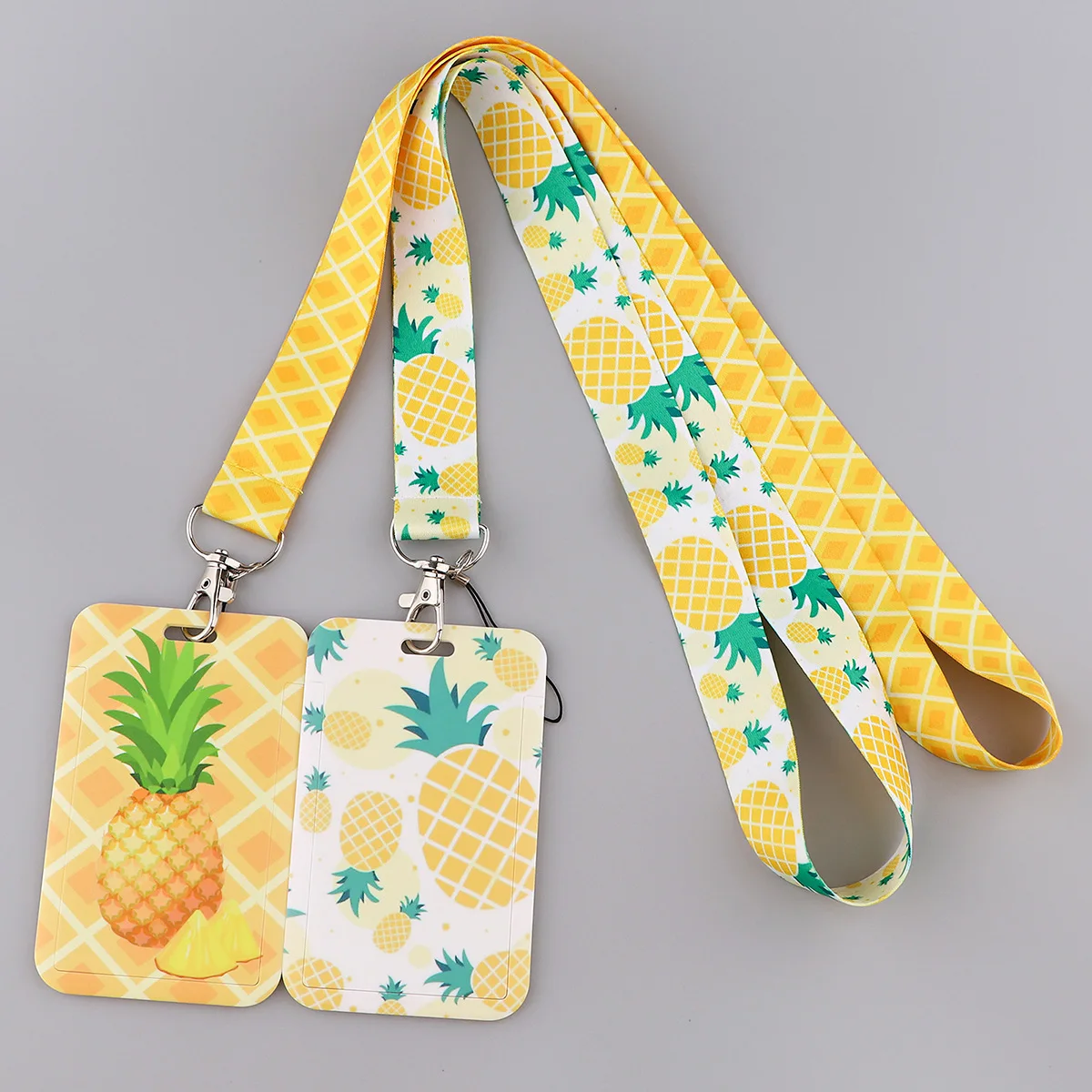 Summer Fruit Pattern Watermelon Strawberry Lemon Lanyard for Key ID Card Pass Staff Card Badge Holder Hanging Rope