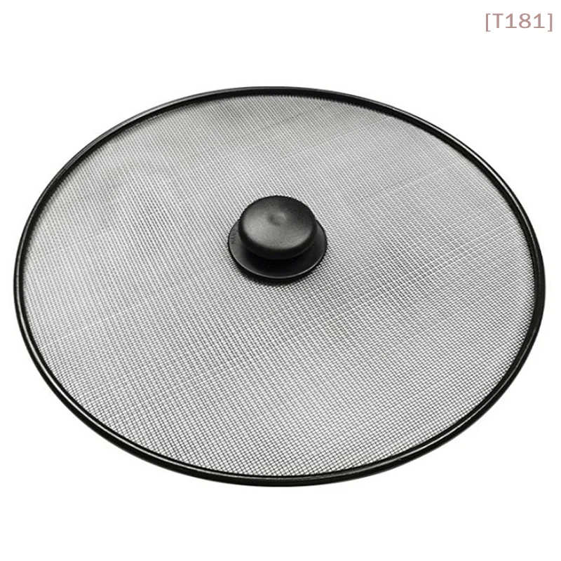 [E] Black Splatter Screen Anti Grease Frying Pan Oil Splash Guard Lid Fine Mesh Splash Guard Cover Lid Kitchen Tools