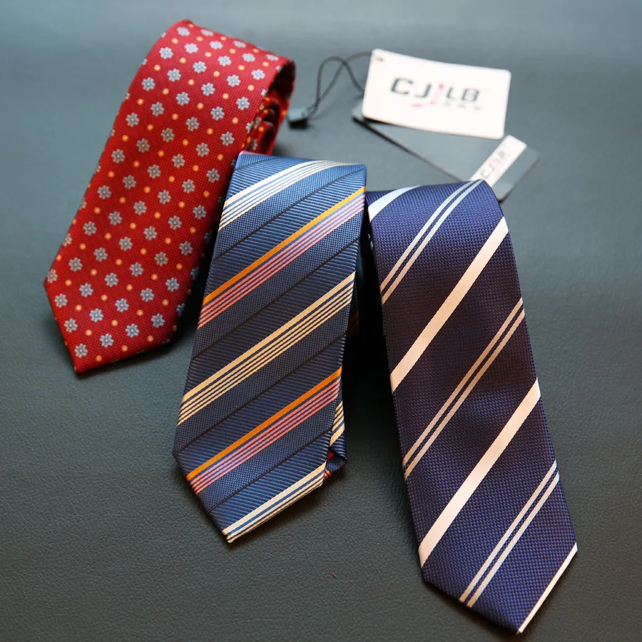 Linbaiway 7cm Polyester Ties for MenS Suit Formal  Dress Striped Gravata Collar Slim Tie Wedding Party Necktie Custom LOGO
