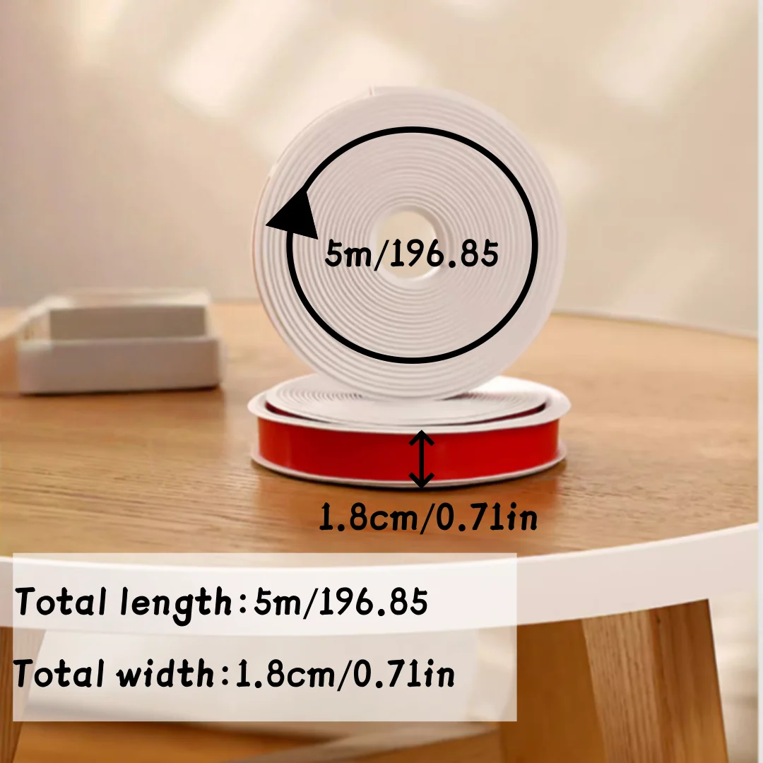    1 rolo 5m/196.85 polegadas em forma de u borda bandeiras móveis tira de borda autoadesiva guarnição protetor de borda flexível