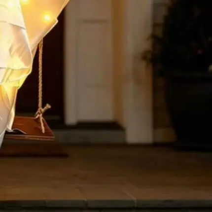Cute Ghost Porch Decor Waterproof Halloween Tree Ornaments Hanging Ghost Dog Ornament Led Light-up Puppy Swing Decoration