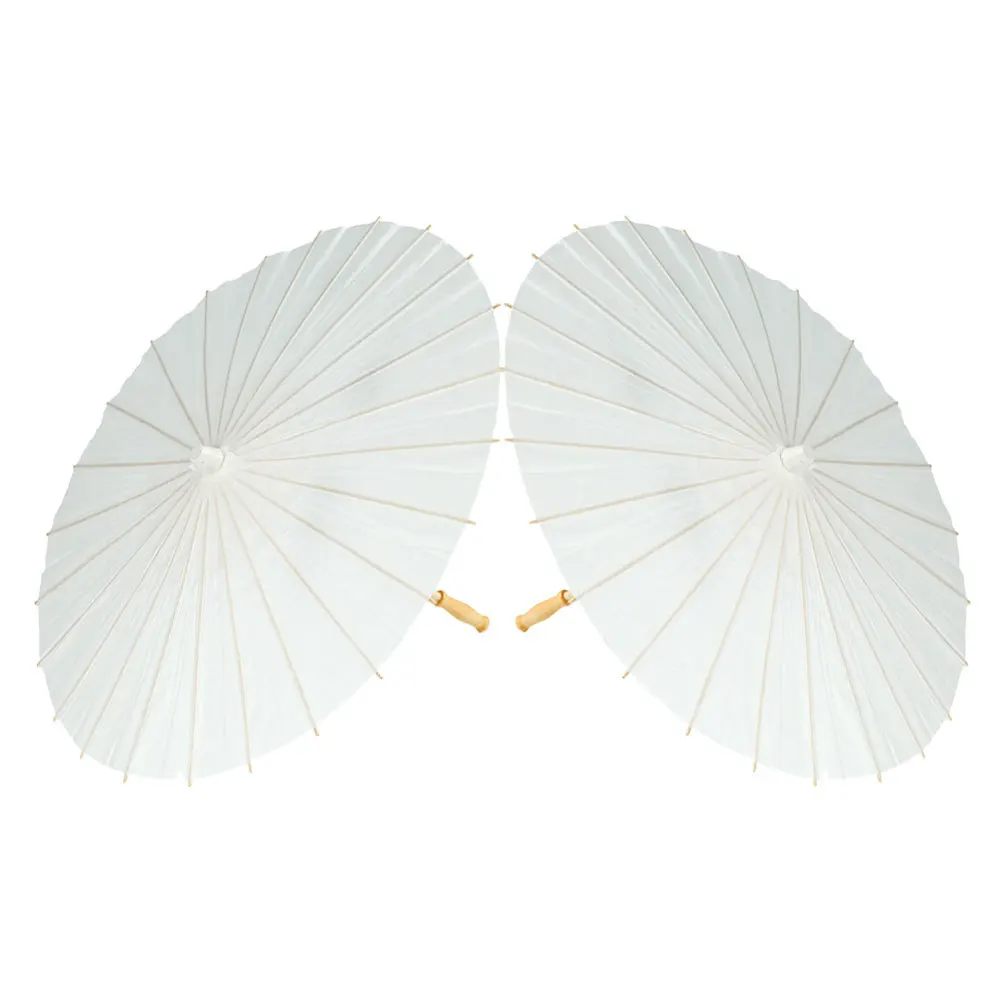 

2Pcs Blank Paper Umbrella DIY Bamboo Craft for Painting Graffiti Art Project Handmade Decorative Parasol Supply