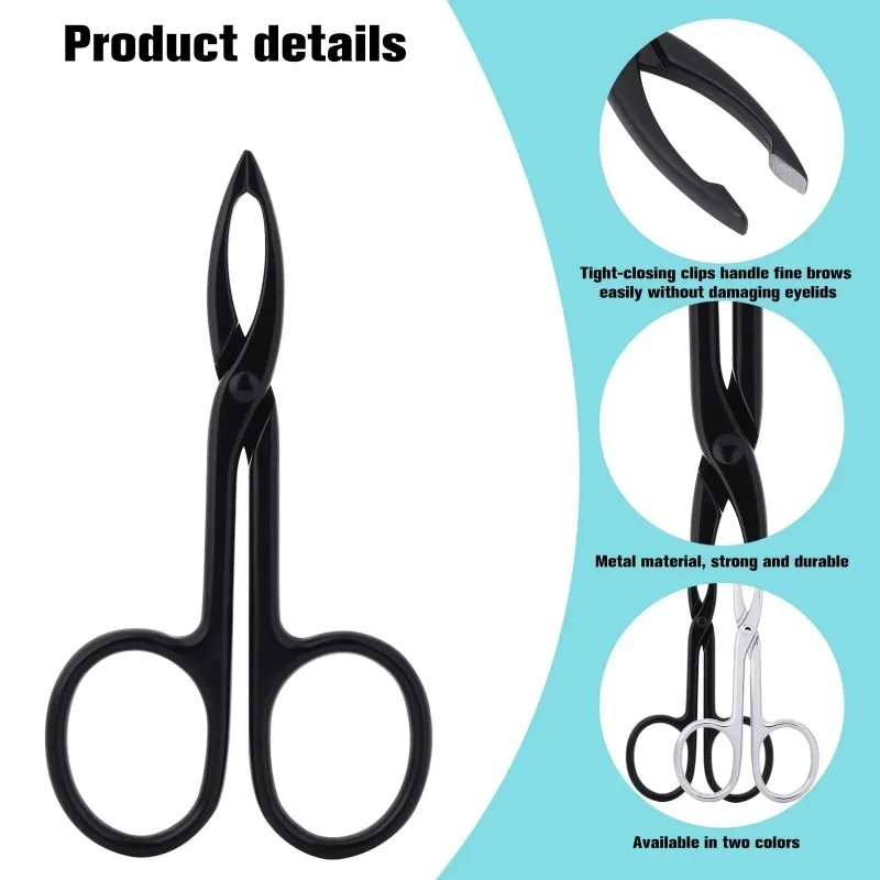 Eyebrows Tweezers Straight Handle Tip Scissors Shaped Eyebrow Plucker Tweezers for Facial Hair Plucker Remover Eyebrows Care