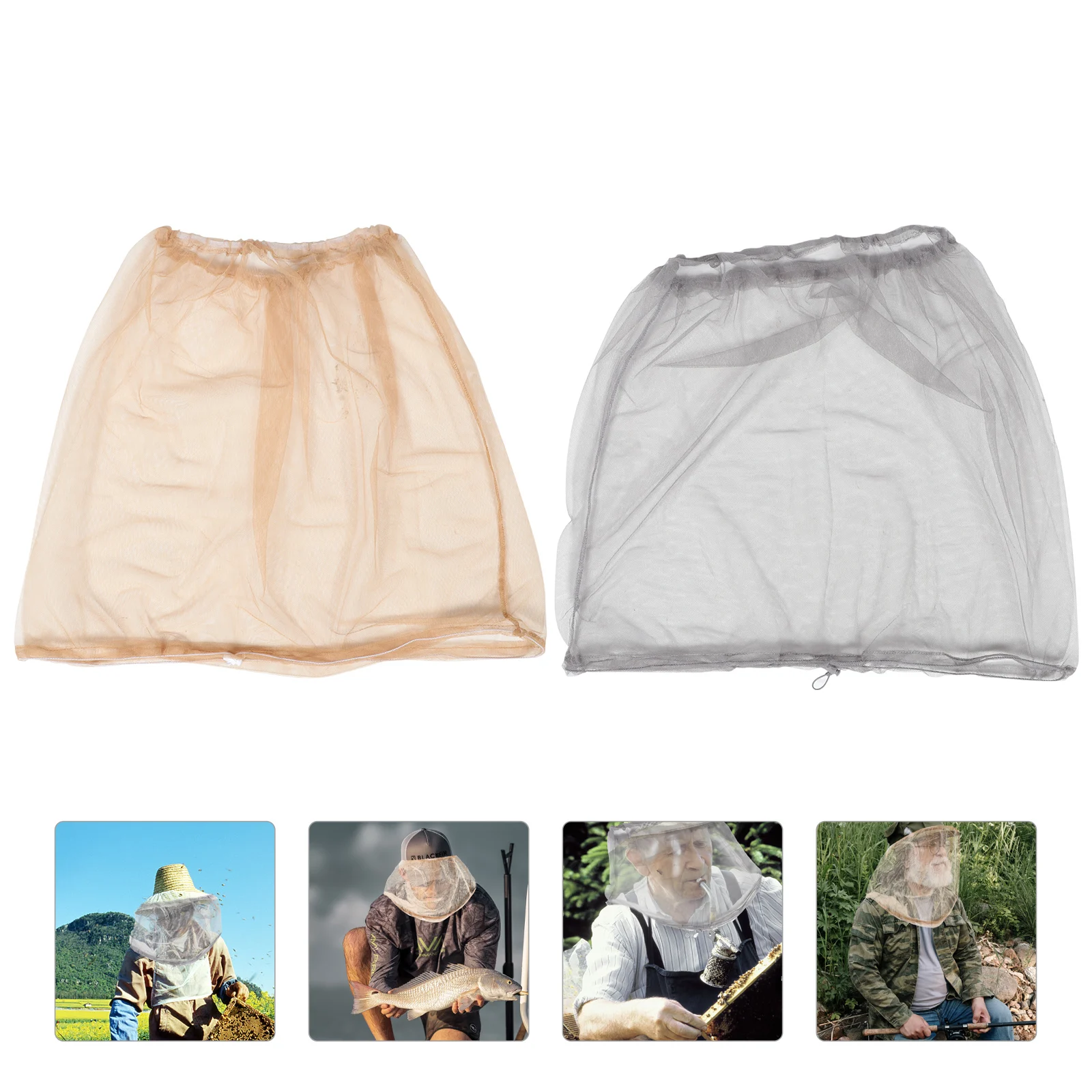 

2pcs Portable Anti-Mosquito Head Net Outdoor Supply Professional Netting For Hiking Fishing Lightweight Durable Small Compact