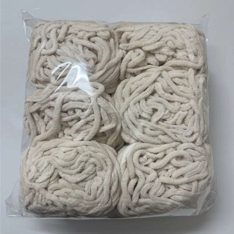 

6PCS 600g Chenille Knitting Yarn Soft Ice Strip Line Cotton Yarn DIY Wool Yarn for Handmade Knitting Blanket Scarf Thick Thread