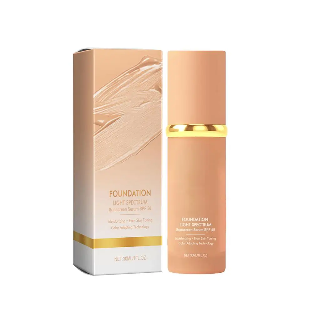 ﻿ كريم أساس سائل 4 في 1 مرطب متوسط التغطية الكاملة خافي عيوب البشرة بعامل حماية من الشمس SPF 50+ كريم أساس مقاوم للماء مكياج طبيعي للوجه