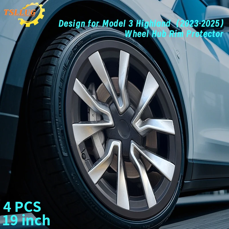 

4PCS For Tesla Model 3 Highland 2023-2025 19-inch Ring Protection Wheel Cover Hight Protective Rim Cover Accessorie
