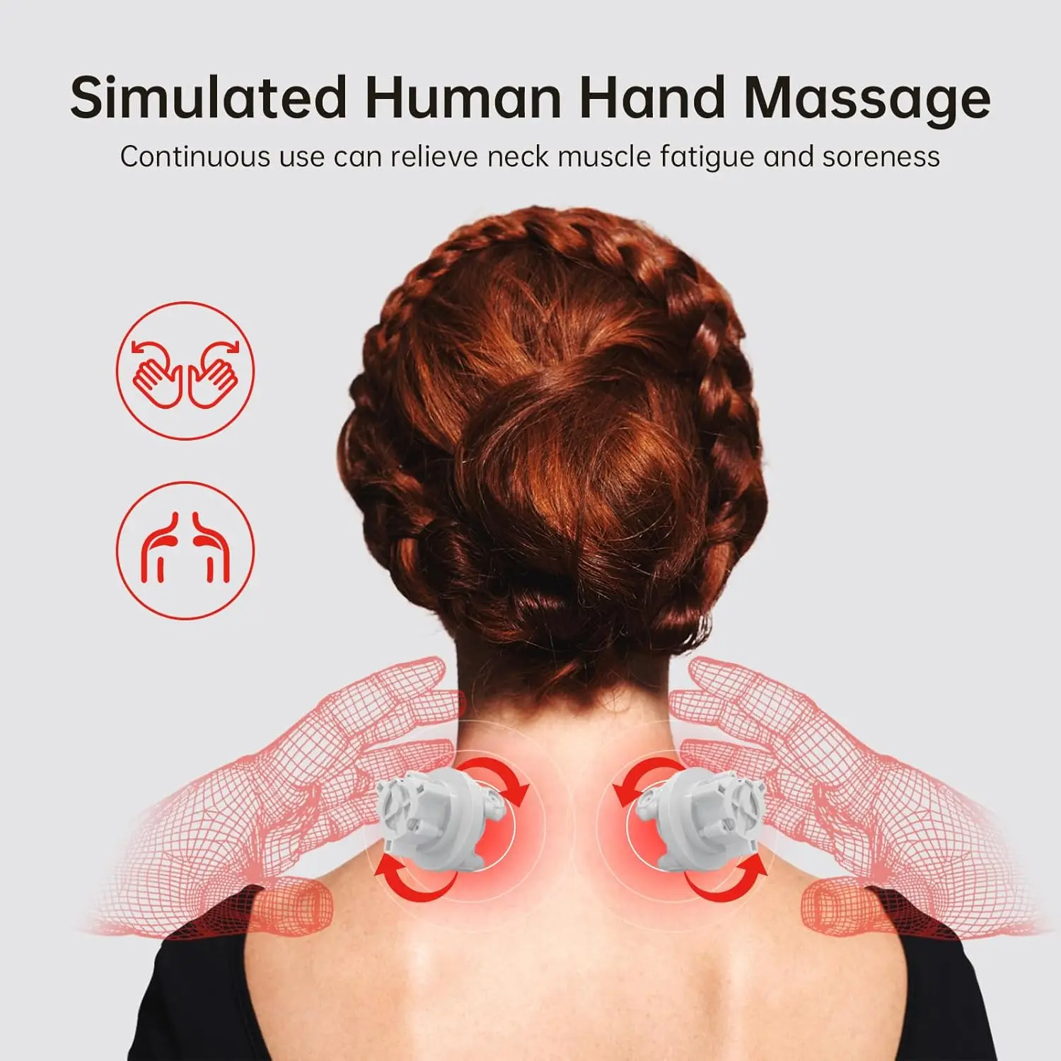 الكهربائية الرقبة الكتف مدلك وسادة تدليك شياتسو مع الحرارة الساخنة ضغط اللاسلكي عنق الرحم مدلك الذراع العضلات لتخفيف الآلام #4