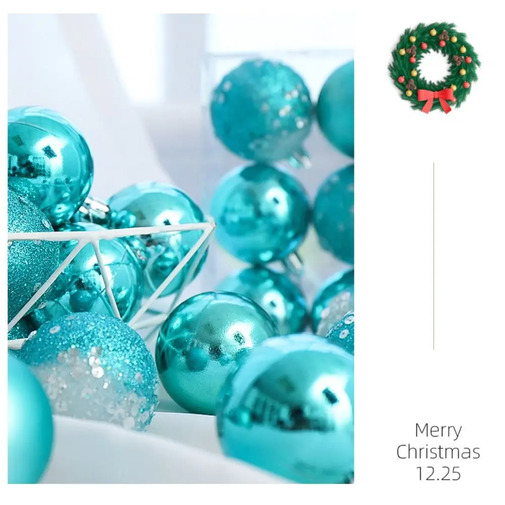 9PCS Durable Plastic Christmas Ball Set 9 Colors Suspensable Xmas Ornament Ball 6CM Xmas Baubles Scene Supplies