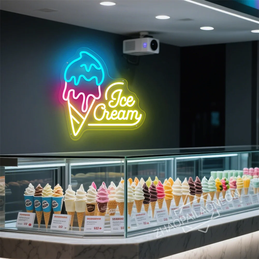 Ice Cream Neon Sign for Wall Decor Led Neon Sign Ice Cream Shop Birthday Party Bedroom Bar Drink Shop Wall Decor Neon Light - view 2