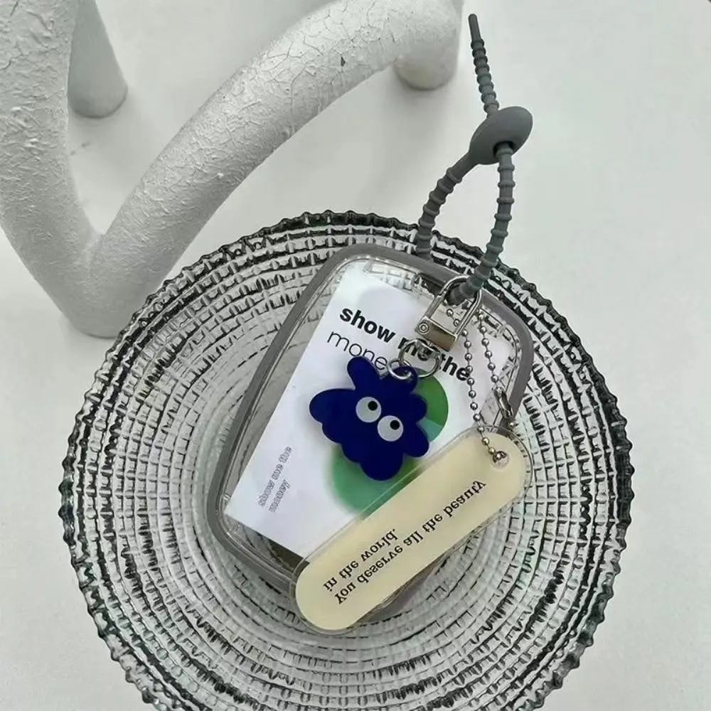 

Display Holder Access Card Protective Case Korean Style Pendant Key Ring Ornaments INS Transparent Card Hold Women Card Cover