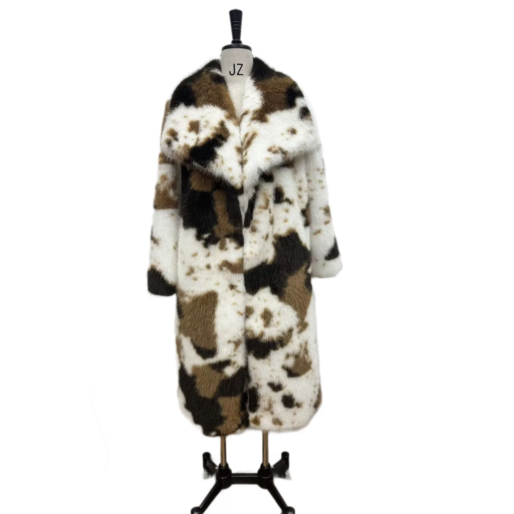Women's Faux Fur Long Coat – Lapel Collar Y2K Streetwear Elegant Fall/Winter Outerwear