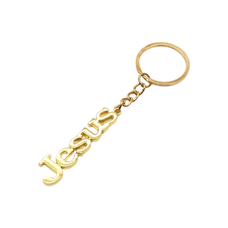 Prayer Christian Religion for Key Ring Holder Jesus Letters Metal Keychain Pendant Bag Jewelry Purse Accessories for Men