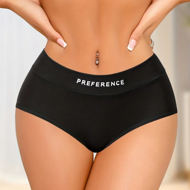 4Pcs/Set Women's High-Waist Cotton Briefs Tummy Control Panties Soft & Breathable Underwear Plus Size Comfort Lingerie M-XXL image 2