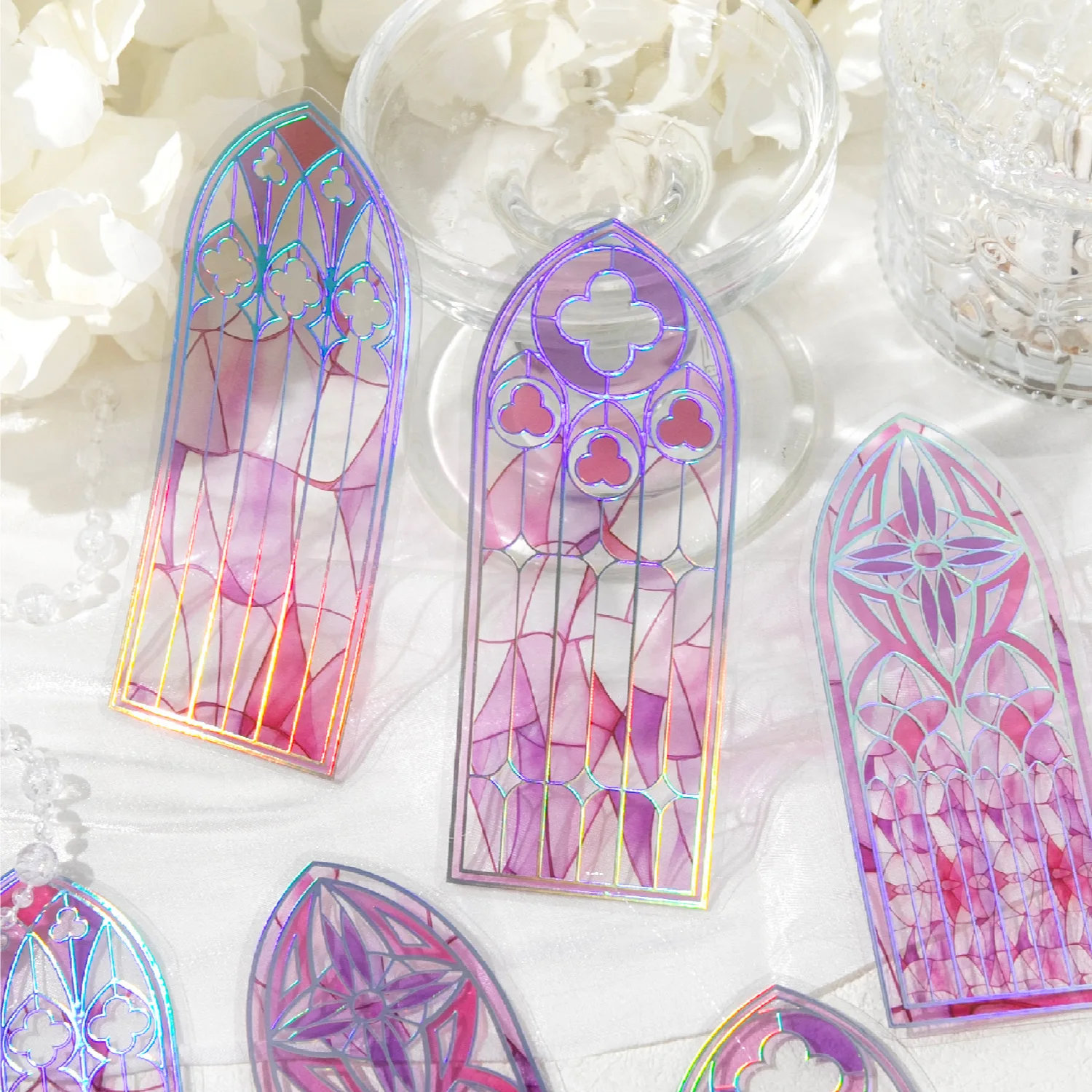 6pcs/1 lot Bookmark Light Flow Shadow Carving Series Classical Dreamy Hand Account Decoration Materials Bookmark