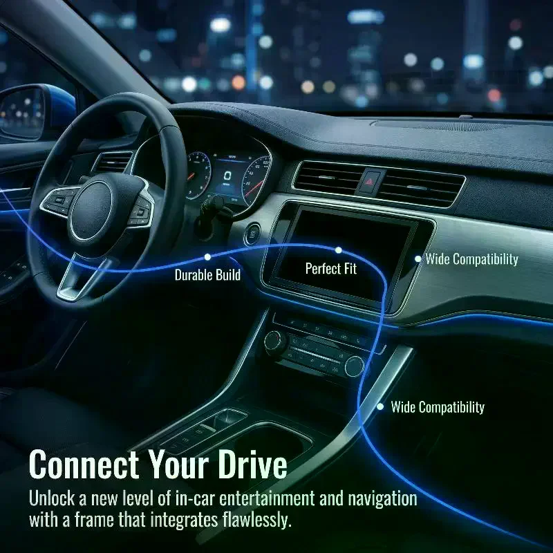 2Din Radio Panel Frame Universal Car Stereo Surround GPS Fascia Bezel ABS Material for Custom Dashboard Fit