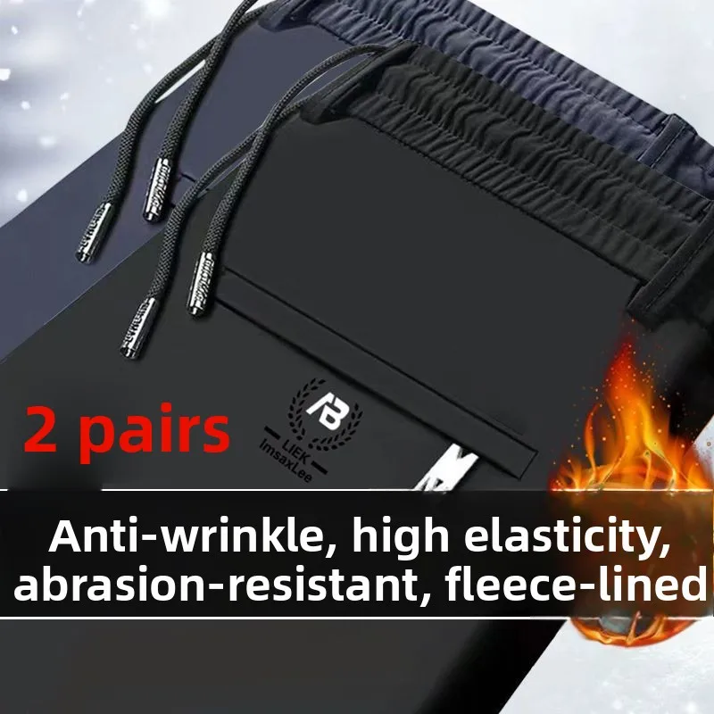 

Мужские повседневные брюки Thiened Fce на подкладке, модные зимние брюки, длинные брюки прямого кроя, городские брюки