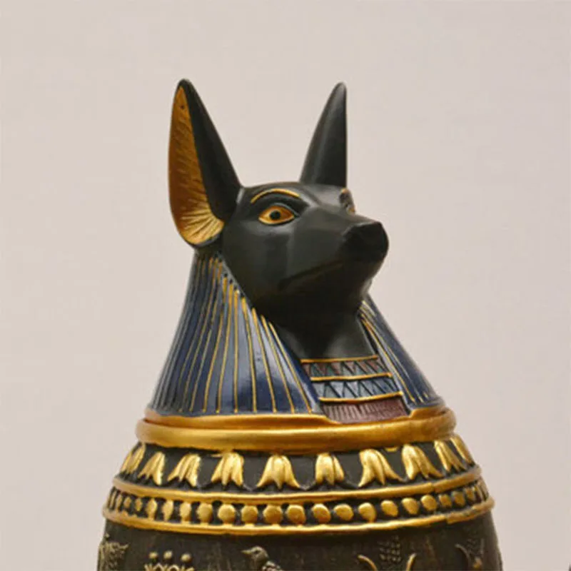 Pet Memorial Large, Medium and Small Dog Urn Pet Gravestone 550ML Dog Coffin Urn Egyptian Pharaoh Anubis Burial Pet Accessories