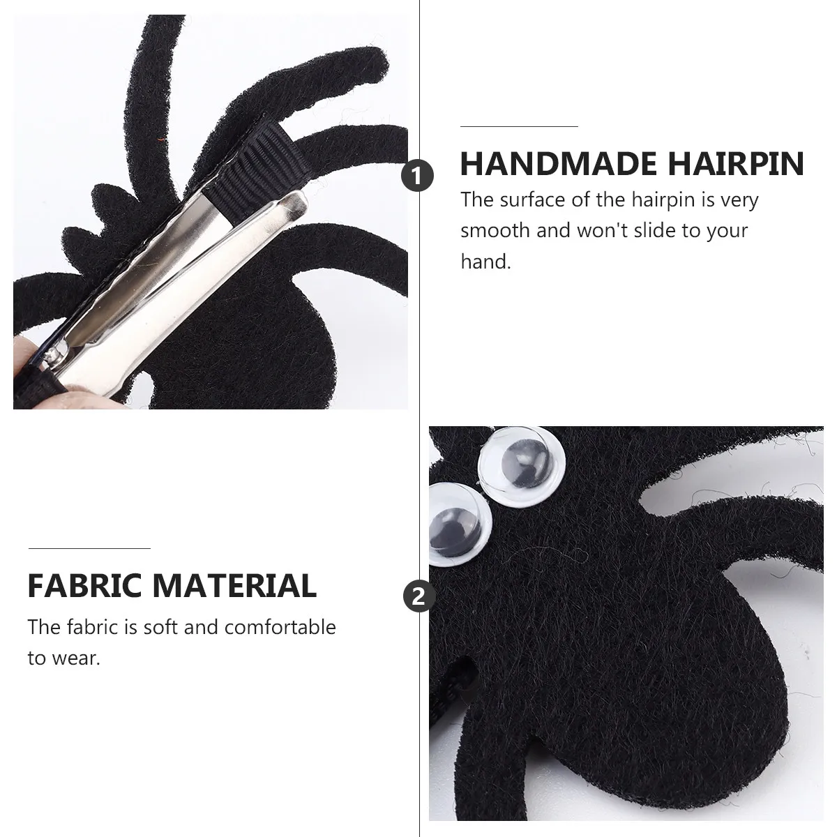 4pcs Hairpin Halloween Kids Spider Hair Clip Funny Spider Headdress For Costume Party Girls Fancy Dress Accessory