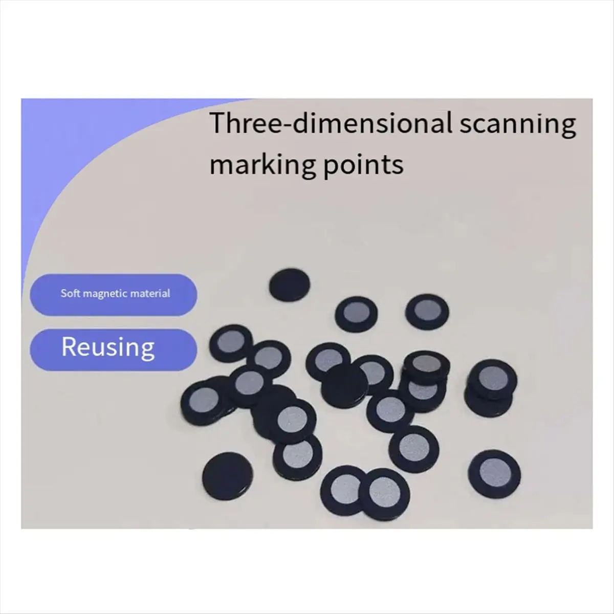 ABIU 3D Scanning Markers 6.0mm Precision 3D Tracking Dot Reference Point Markers for 3D Scanners for Diffuse Reflection