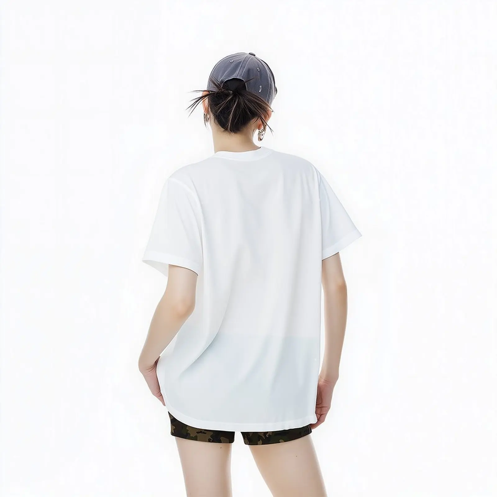 امرأة الملابس تي شيرتات قصيرة الاكمام الكورية بلايز أنثى س الرقبة عادية تي شيرت بسيط بالون طباعة رياضي 2025 Y2K الصيف