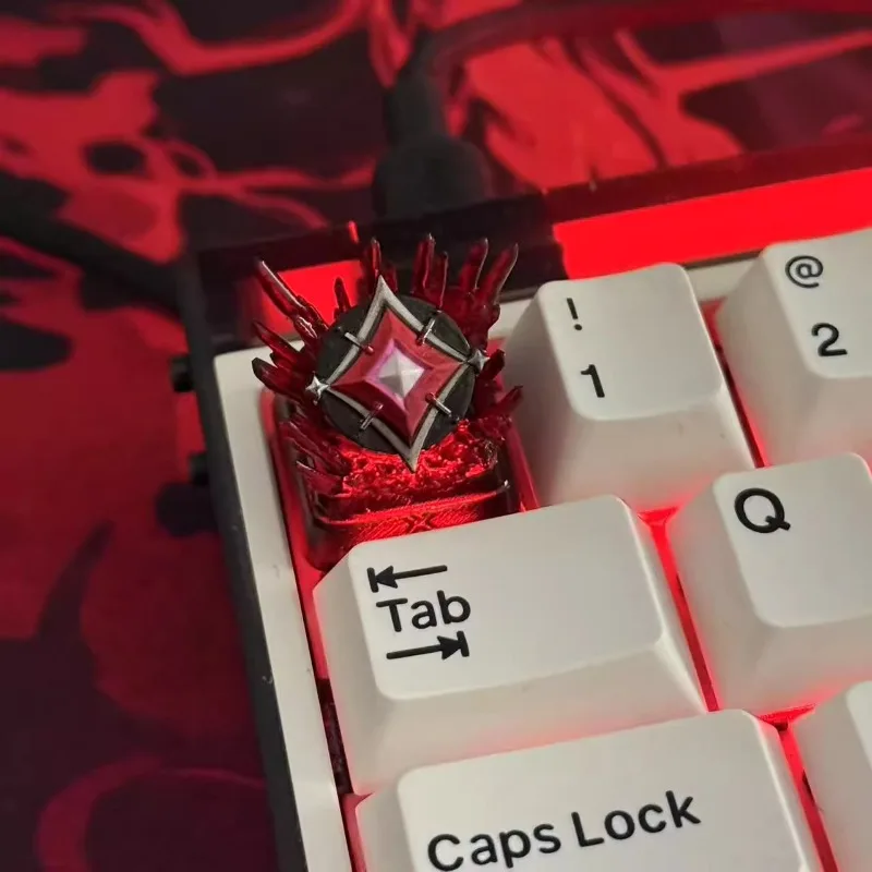 Teclas con tema de nivel Valorant, teclas artesanales de resina translúcidas 3D hechas a mano, personalizadas, para juegos, regalo para teclado mecánico
