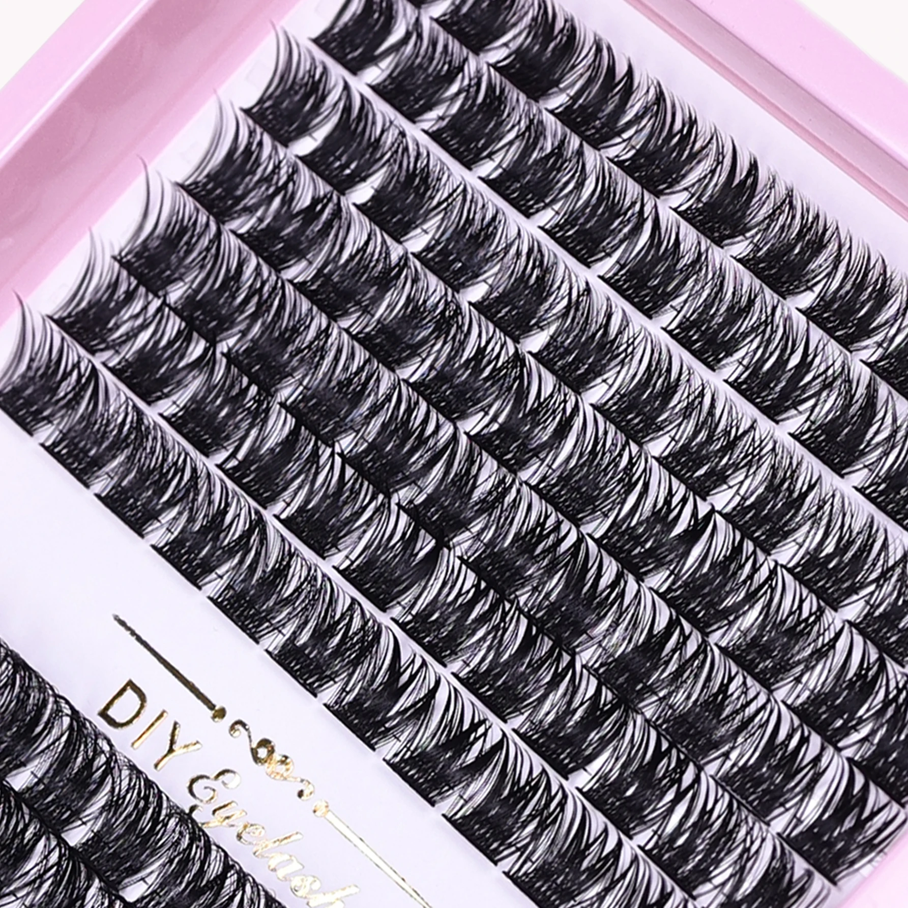 Wimpernbüschel 168 Stück 10-16mm D-Curl Wispy Einzelwimpernverlängerungen Natürlicher Flauschiger Look DIY Wimpernverlängerung für den Alltag – Detail 5