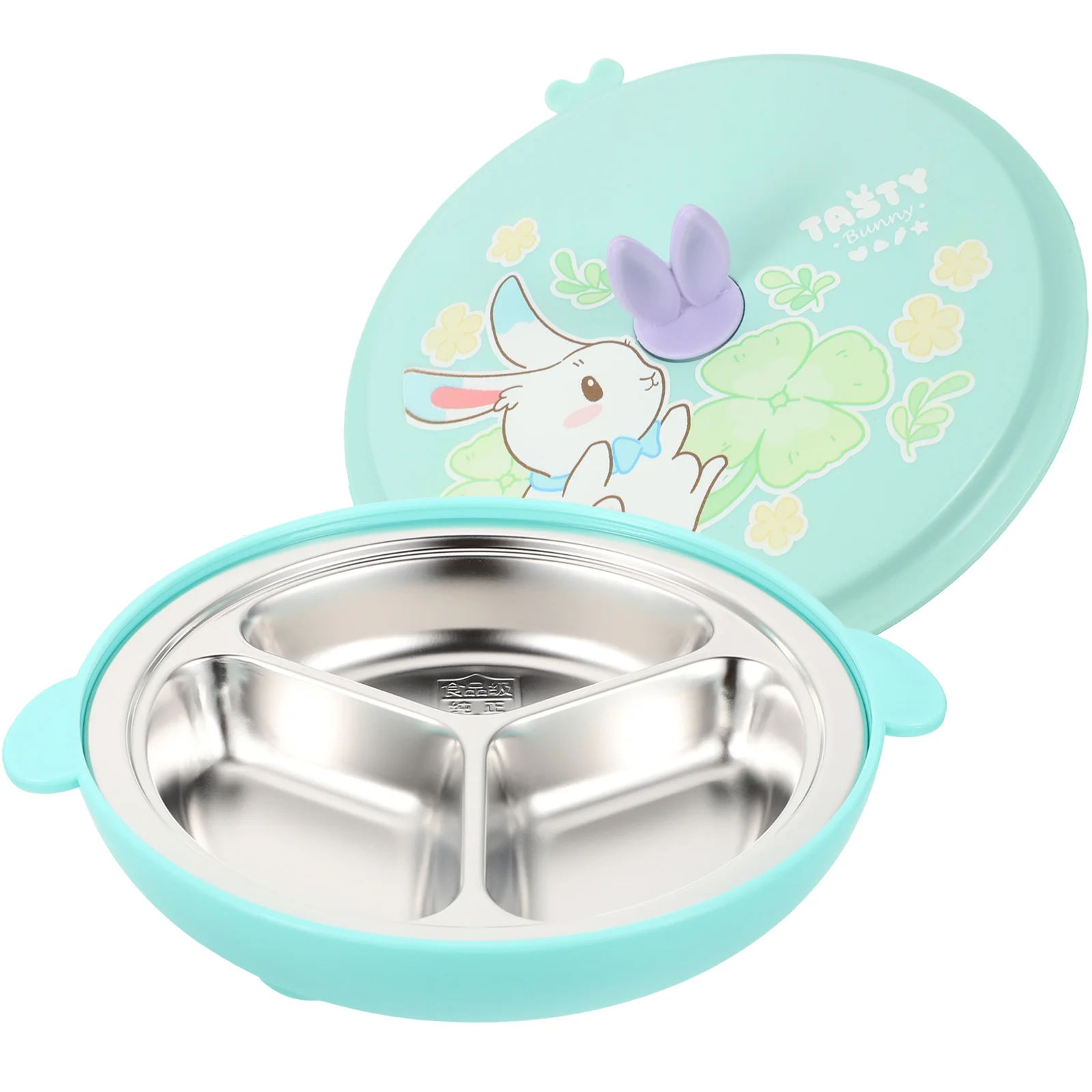 

Children Compartment Plate Kids Dinner Baby Divided Bowl Stainless Steel Toddler Feeding Tray Section Plates Portable