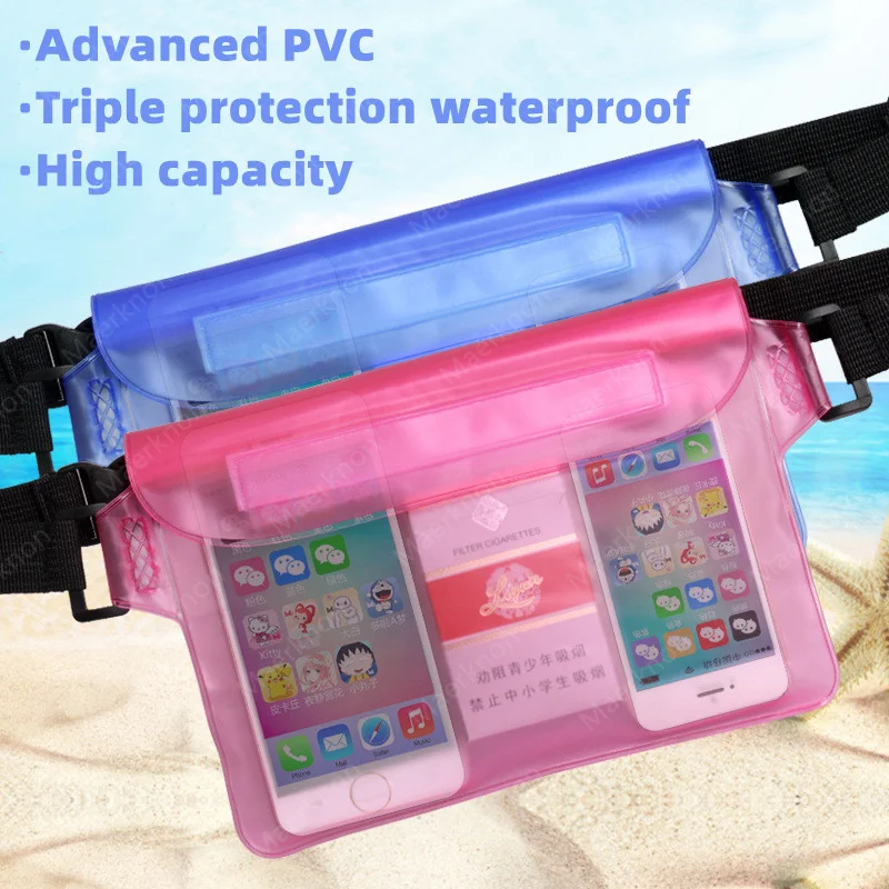 Sealing Waterproof Swimming Waist Bag PVC For iPhone iPad Sports Pouch Fanny Case Storage Bag Underwater Mobile Phones Dry Bags