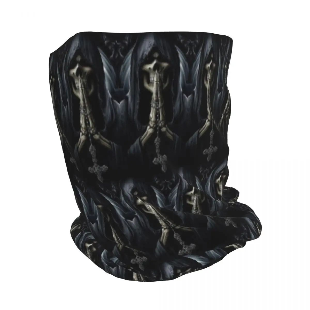 Santa Muerte Saint Death Goth Mexican Muertos Skull Bandana Neck Cover Mask Scarf Warm Headband Beanies Hat Unisex Washable
