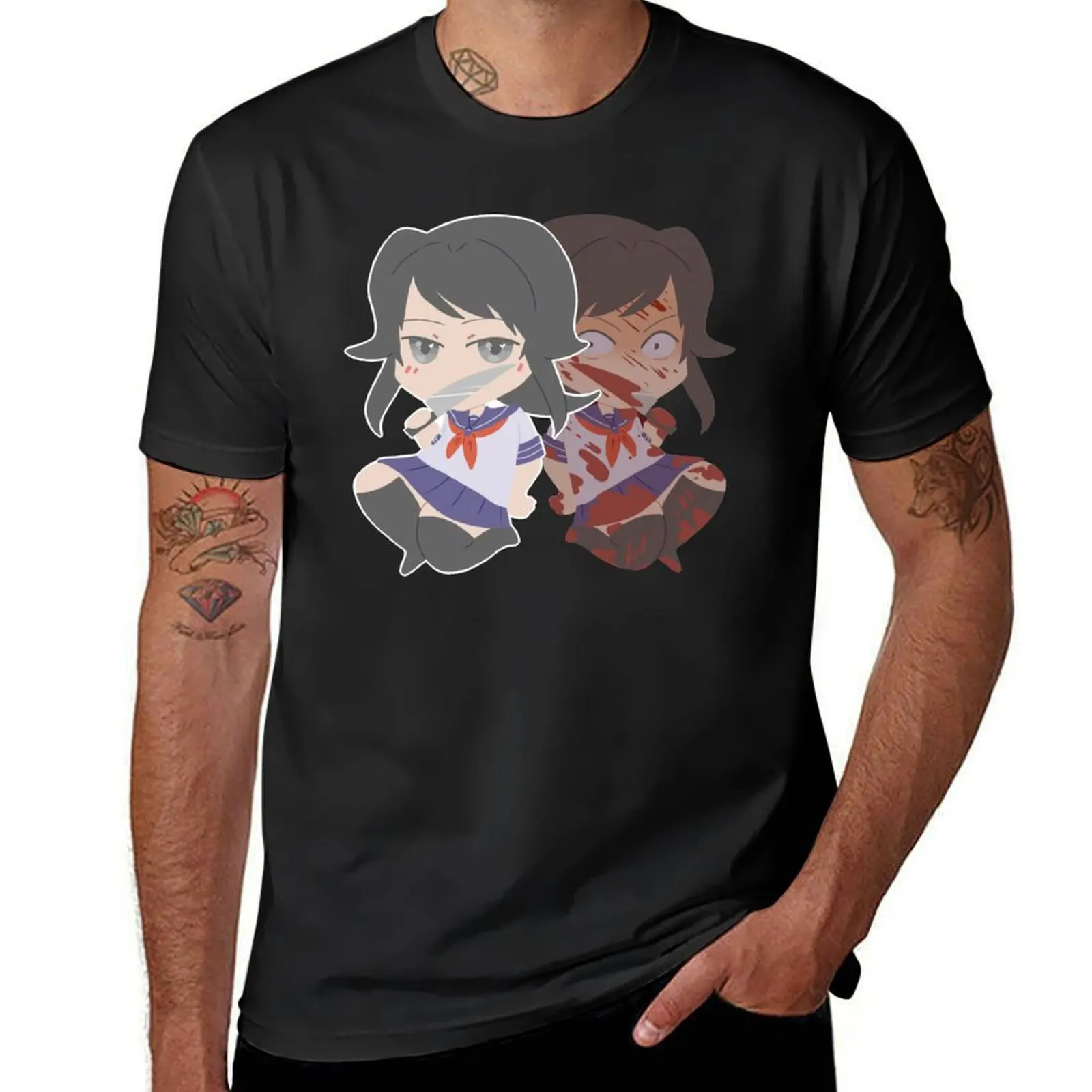 

Ayano Aishi/ Yandere Chan Yandere Simulator Sticker Pair T-shirt anime plus size tops graphics men clothes