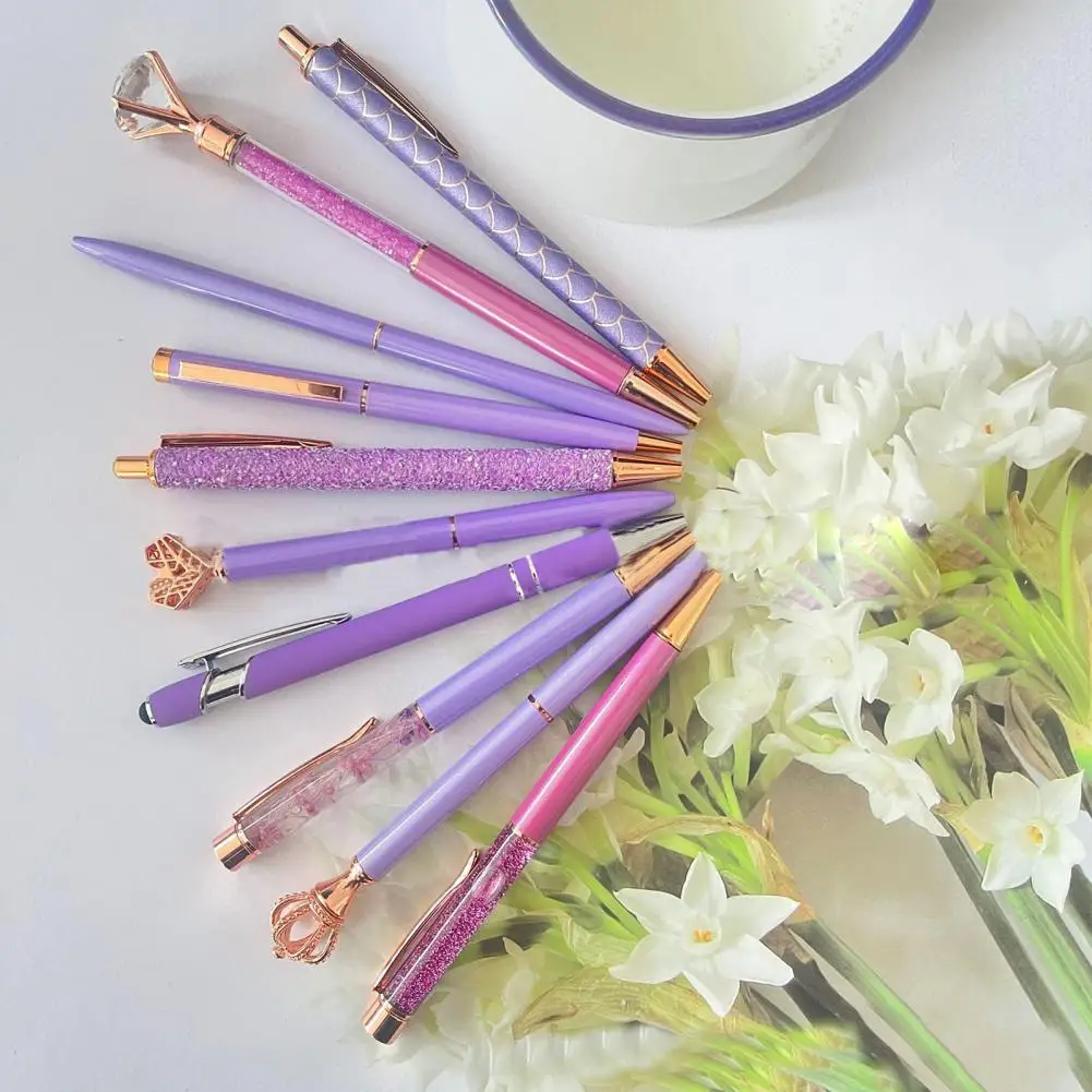 

Ballpoint Pen Set Faux Design Ballpoint Pen Elegant Ballpoint Pens Set for Women Girls Black Ink Metal Pens for Journaling