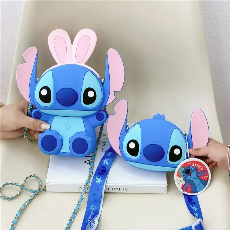 Disney-Animation CAN o & Stitch Sac à bandoulière pour enfants, Portable, Silicone, Dessin animé, Kawaii, JOWebbing, Cadeau de Noël