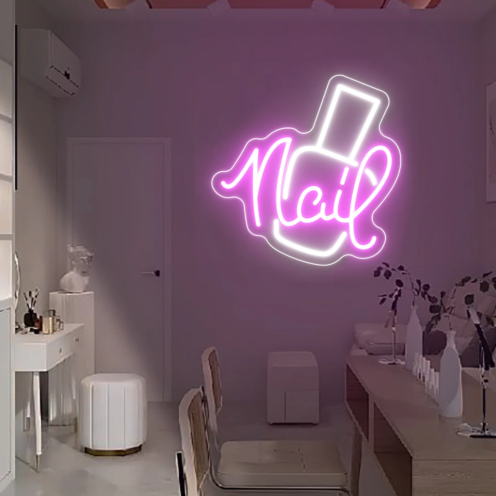 Imagem -04 - Nails Neon Signs Luzes Led Decoração de Sala de Beleza Wall Art Salão Manicure Estúdio Bussiness