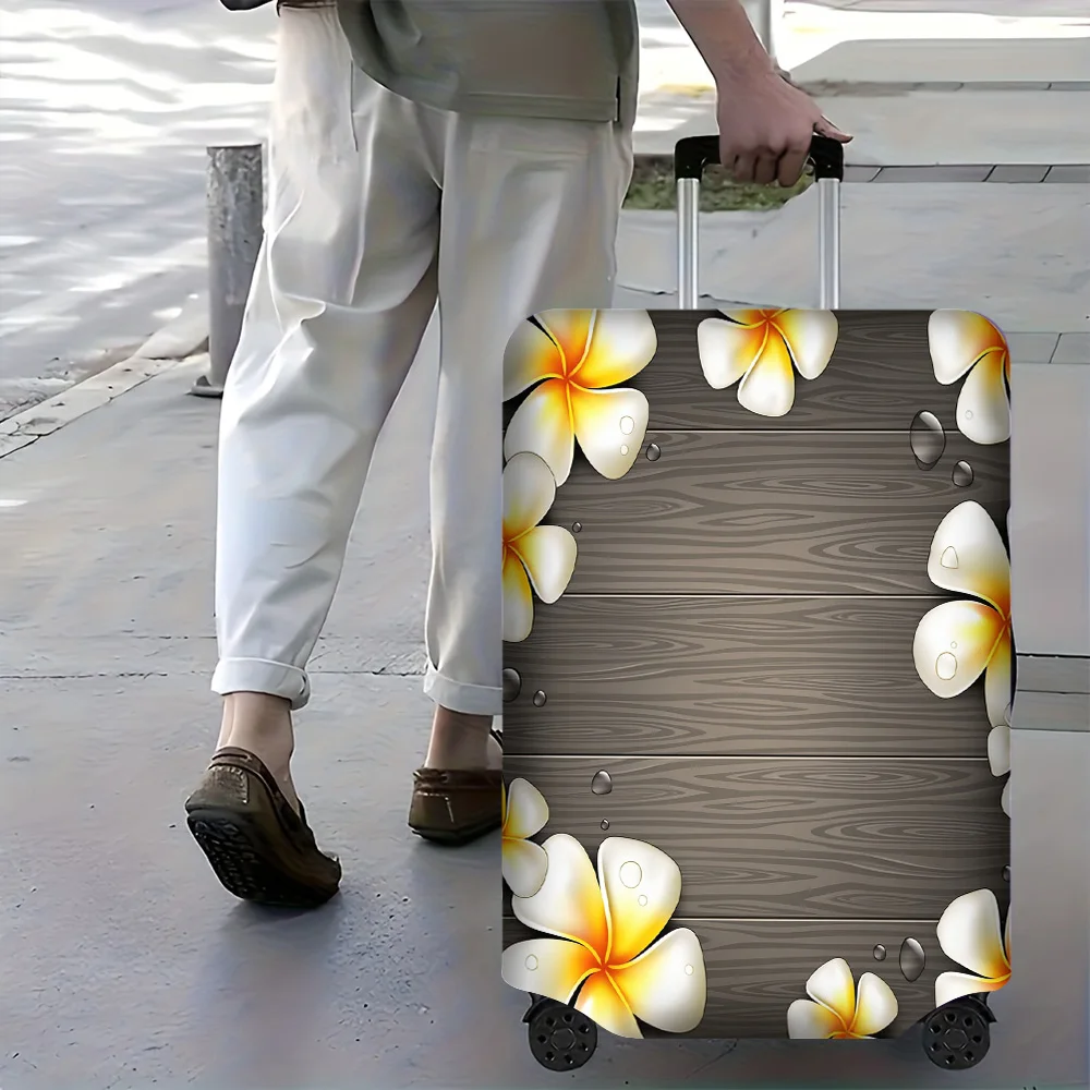 

1PC frangipani cover for luggage sizes 18-32 inches; dust and elastic travel accessories to effectively protect your luggage